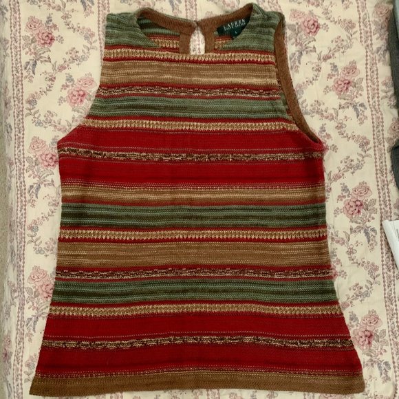 Ralph Lauren Knit tank top Cotton Linen women’s L cool summer sleeveless - Picture 7 of 12